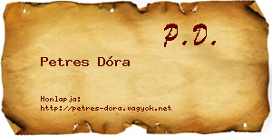 Petres Dóra névjegykártya